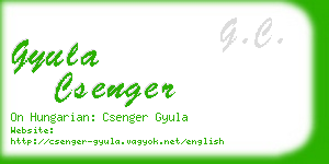 gyula csenger business card